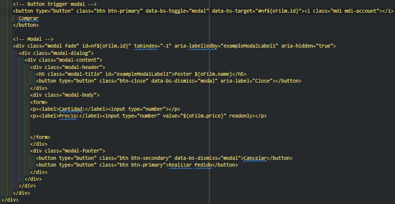 Imagen del html que se carga mediante una función, la segunda función carga otro html similar con otro "tab"