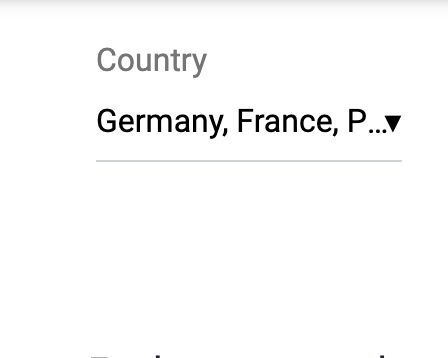 How it shows on the multiselect even though only Germany and Japan are selected, it shows Germany France and every other country